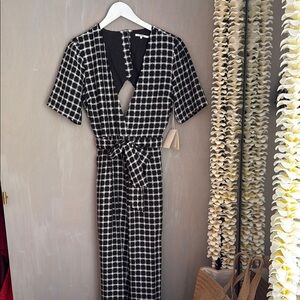 Tularosa Elegant Black and White Checkered Jumpsuit